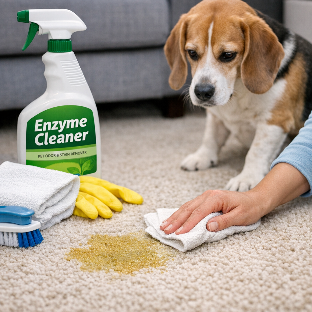 How to Remove Dog Urine from Carpet Using Enzyme Cleaner?