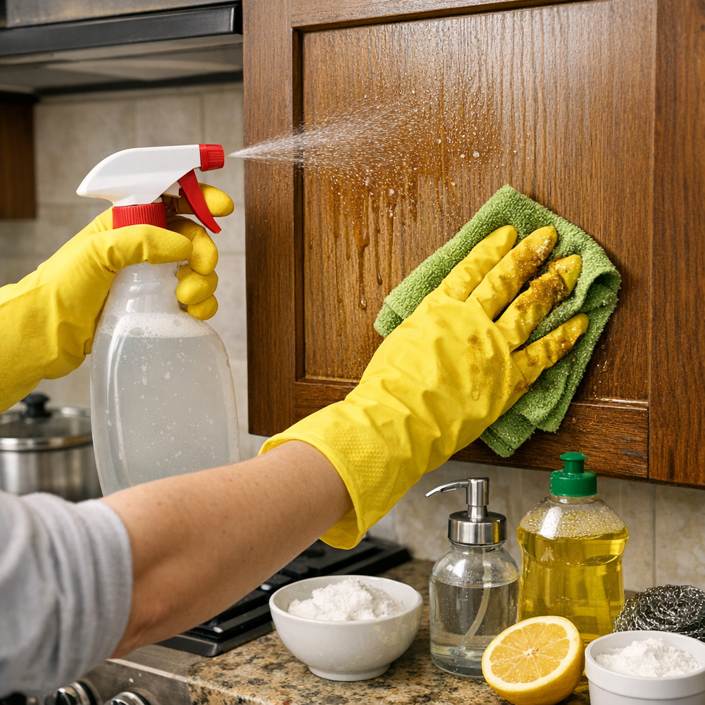 How To Remove Grease From Kitchen Cabinets